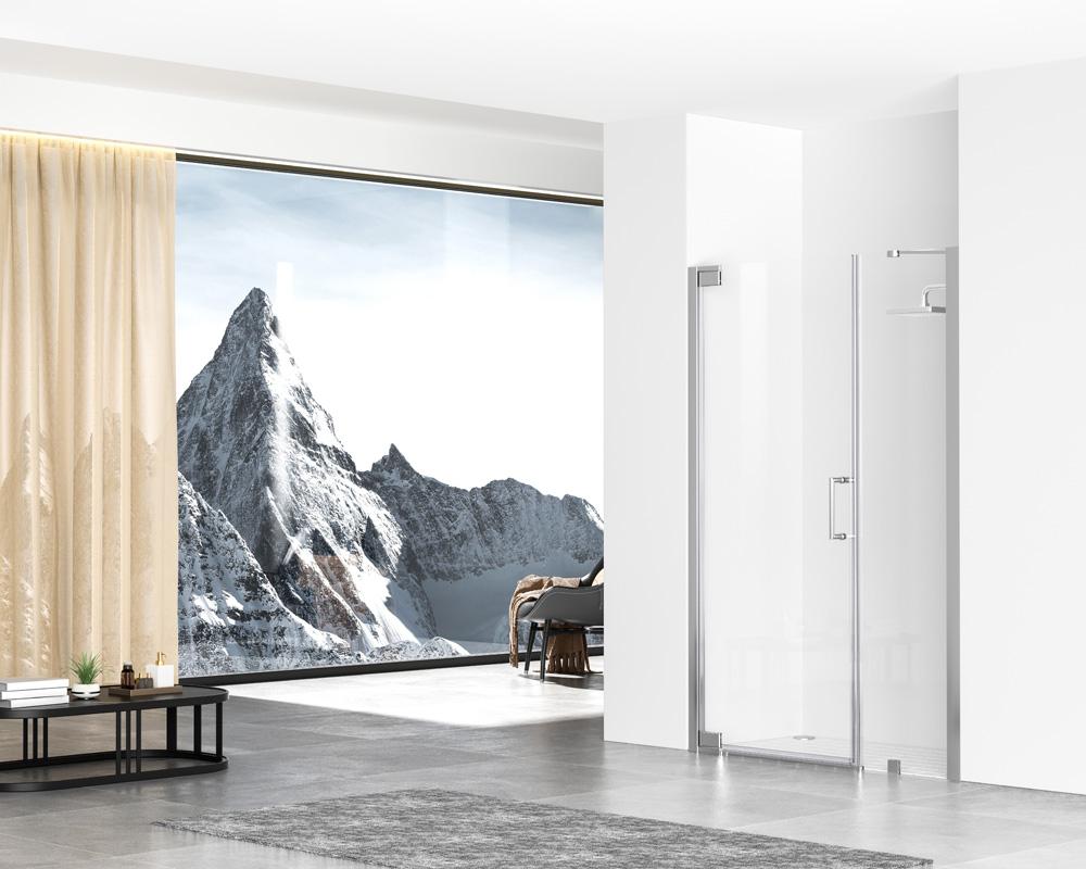 Elegant Furniture & Lighting - Carson Semi-frameless hinged shower door 48 x 72 Polished Chrome - SD404-4872PCH veiw 3
