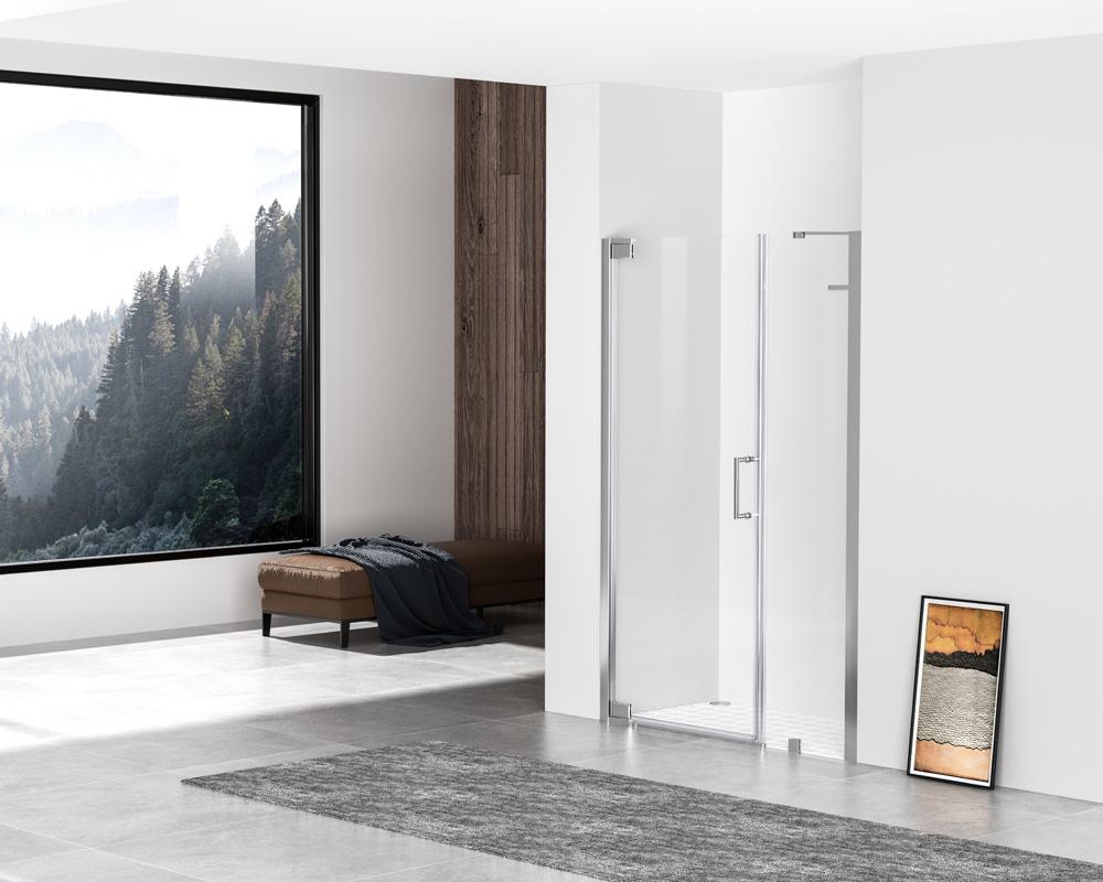 Elegant Furniture & Lighting - Carson Semi-frameless hinged shower door 48 x 72 Polished Chrome - SD404-4872PCH veiw 4