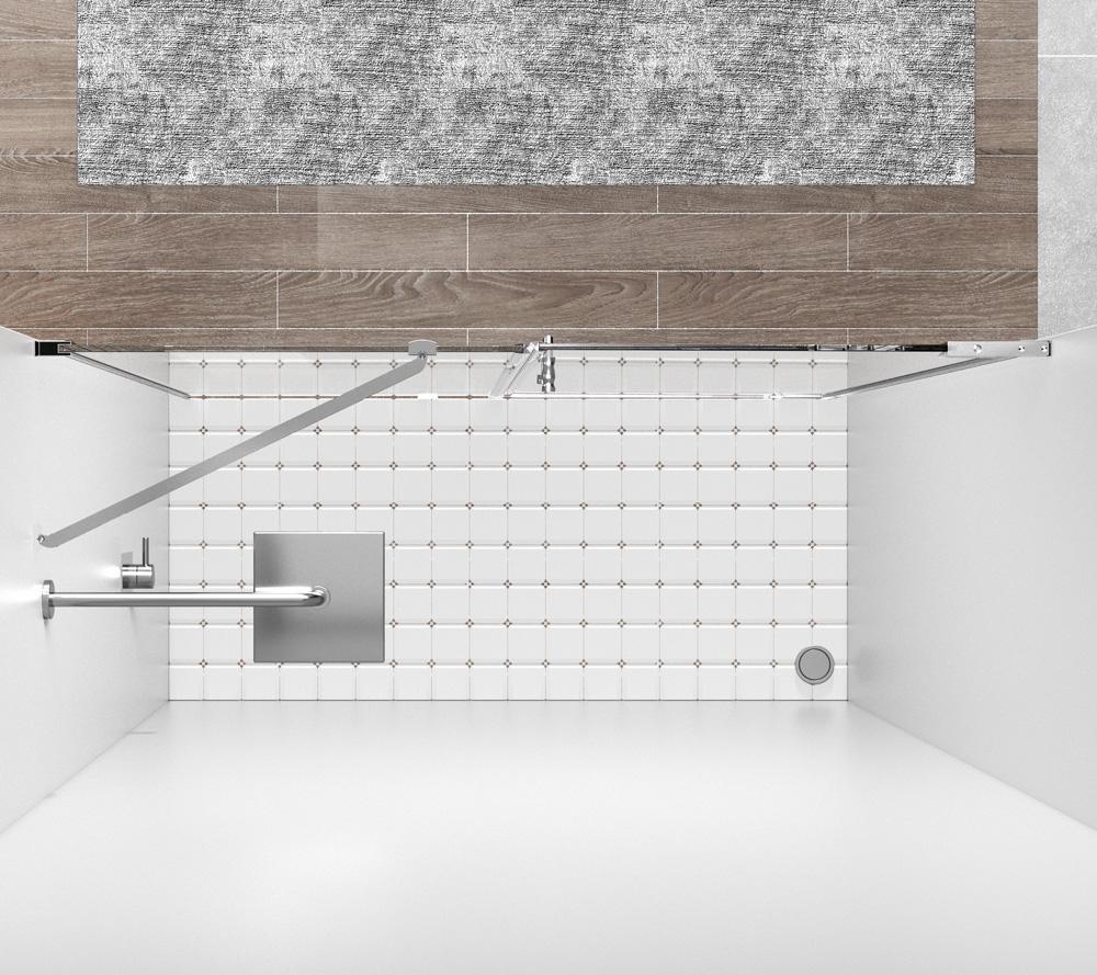 Elegant Furniture & Lighting - Carson Semi-frameless hinged shower door 48 x 72 Polished Chrome - SD404-4872PCH veiw 5