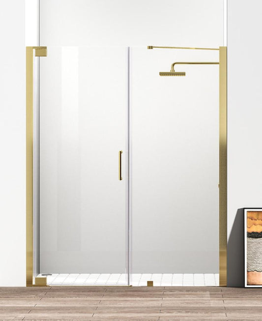Elegant Furniture & Lighting - Carson Semi-frameless hinged shower door 60 x 72 Brushed Gold - SD404-6072BGD veiw 1