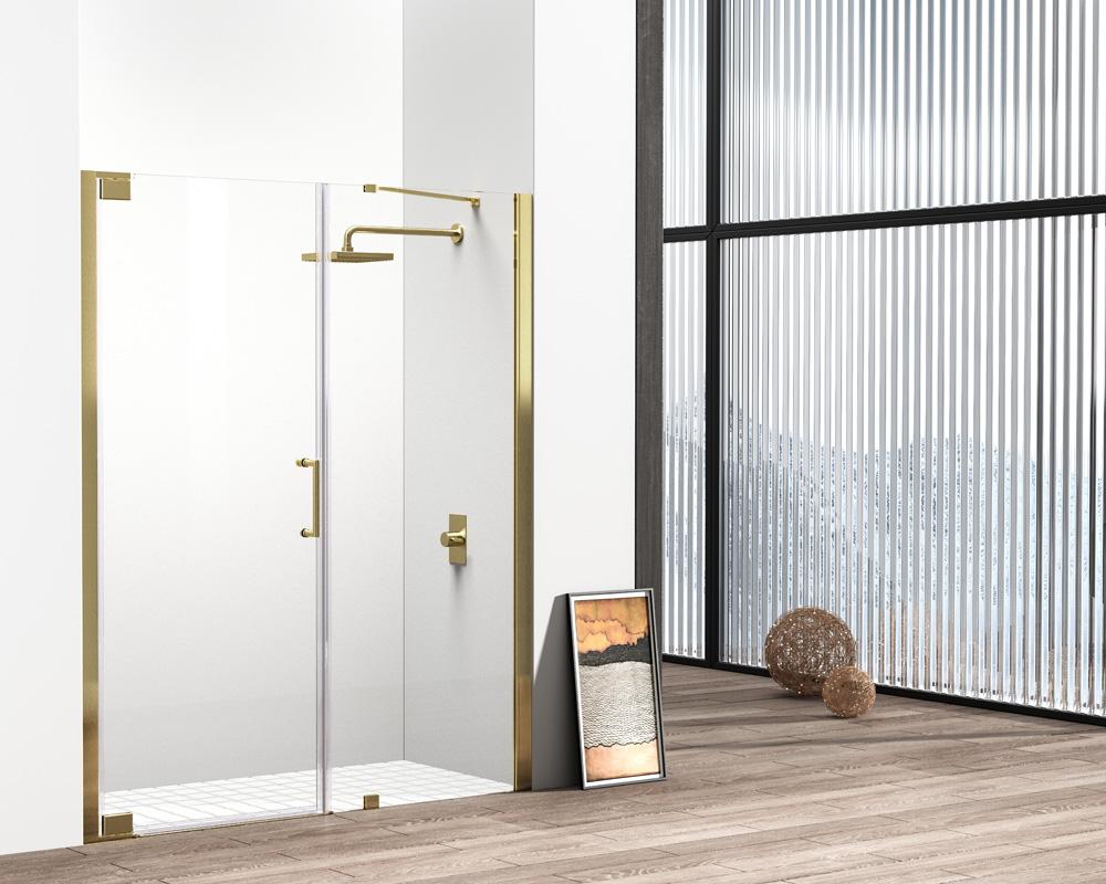 Elegant Furniture & Lighting - Carson Semi-frameless hinged shower door 60 x 72 Brushed Gold - SD404-6072BGD veiw 4