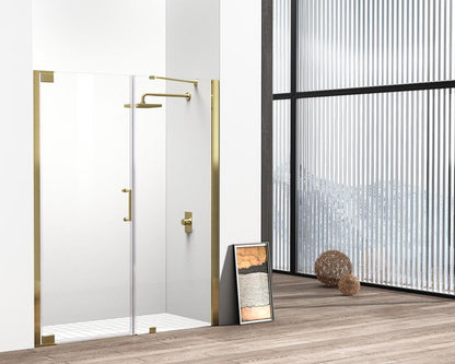 Elegant Furniture & Lighting - Carson Semi-frameless hinged shower door 60 x 72 Brushed Gold - SD404-6072BGD veiw 4