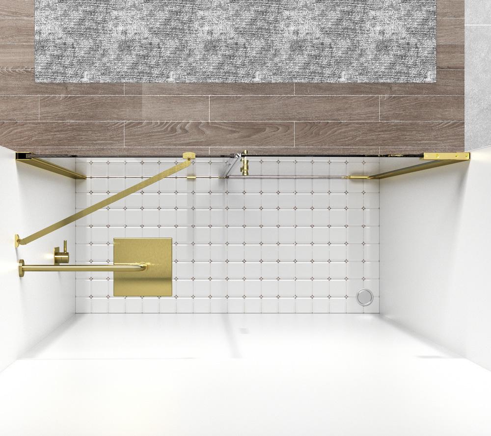 Elegant Furniture & Lighting - Carson Semi-frameless hinged shower door 60 x 72 Brushed Gold - SD404-6072BGD veiw 5