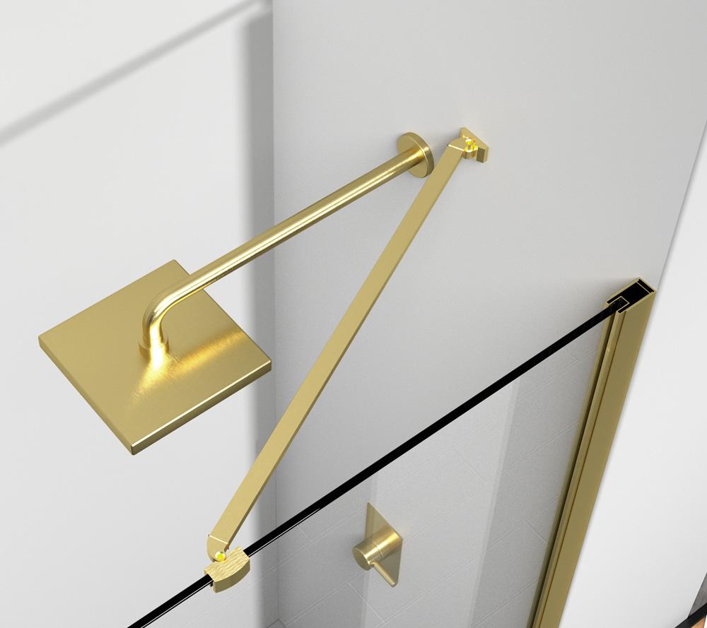 Elegant Furniture & Lighting - Carson Semi-frameless hinged shower door 60 x 72 Brushed Gold - SD404-6072BGD veiw 6
