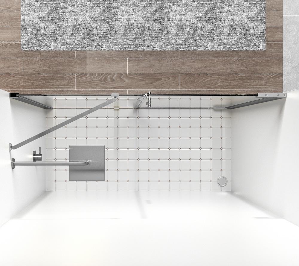 Elegant Furniture & Lighting - Carson Semi-frameless hinged shower door 60 x 72 Brushed Nickel - SD404-6072BNK veiw 5