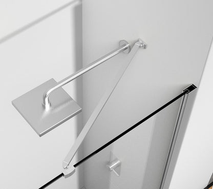 Elegant Furniture & Lighting - Carson Semi-frameless hinged shower door 60 x 72 Brushed Nickel - SD404-6072BNK veiw 6