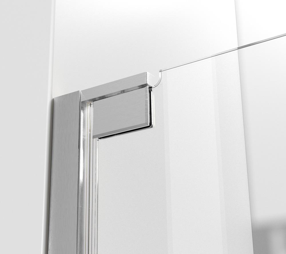 Elegant Furniture & Lighting - Carson Semi-frameless hinged shower door 60 x 72 Brushed Nickel - SD404-6072BNK veiw 7