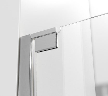 Elegant Furniture & Lighting - Carson Semi-frameless hinged shower door 60 x 72 Brushed Nickel - SD404-6072BNK veiw 7