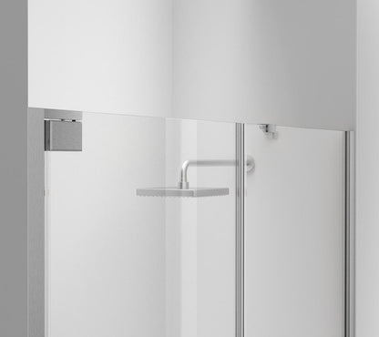 Elegant Furniture & Lighting - Carson Semi-frameless hinged shower door 60 x 72 Brushed Nickel - SD404-6072BNK veiw 8
