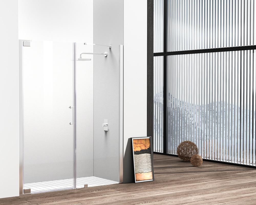 Elegant Furniture & Lighting - Carson Semi-frameless hinged shower door 60 x 72 Polished Chrome - SD404-6072PCH veiw 2