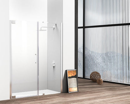 Elegant Furniture & Lighting - Carson Semi-frameless hinged shower door 60 x 72 Polished Chrome - SD404-6072PCH veiw 2