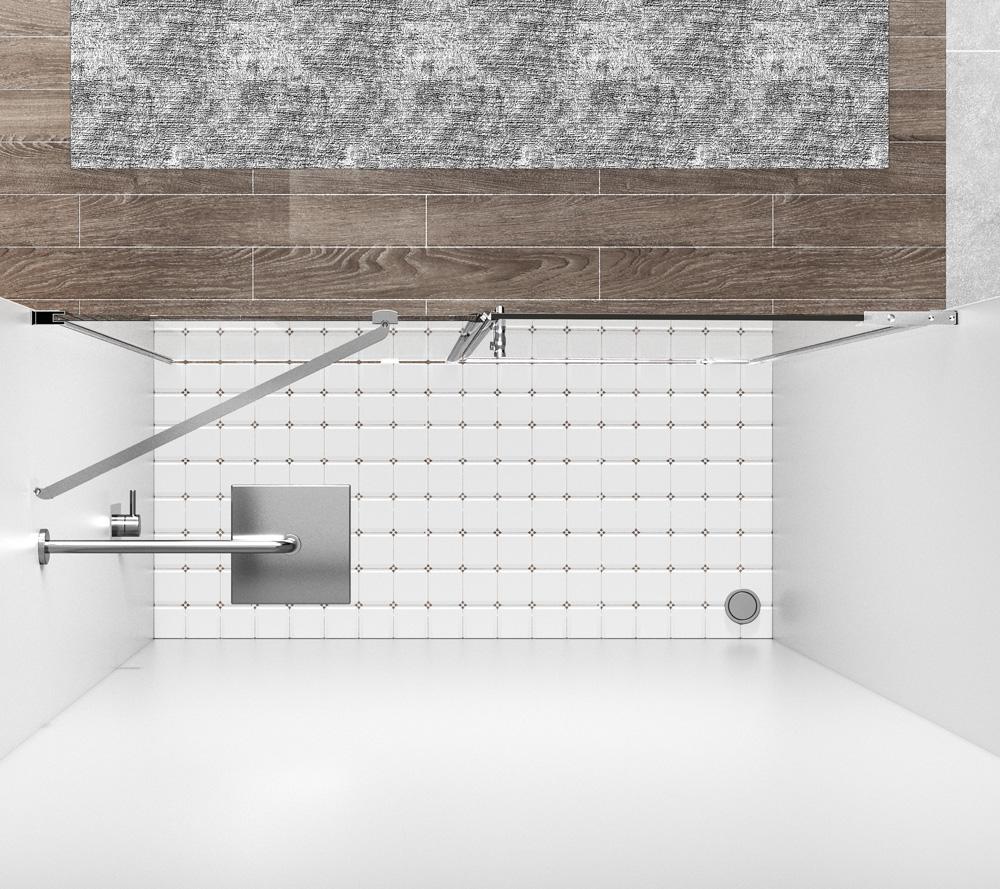 Elegant Furniture & Lighting - Carson Semi-frameless hinged shower door 60 x 72 Polished Chrome - SD404-6072PCH veiw 5