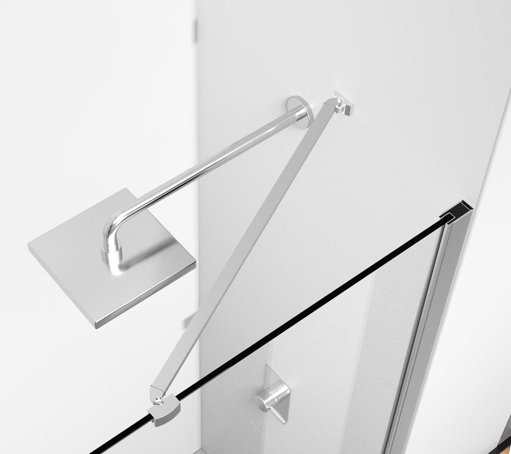 Elegant Furniture & Lighting - Carson Semi-frameless hinged shower door 60 x 72 Polished Chrome - SD404-6072PCH veiw 6