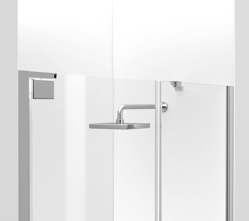 Elegant Furniture & Lighting - Carson Semi-frameless hinged shower door 60 x 72 Polished Chrome - SD404-6072PCH veiw 7
