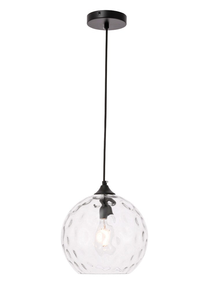 Elegant Furniture & Lighting - Cashel 1 light Black and Clear glass pendant - LD2282 veiw 1