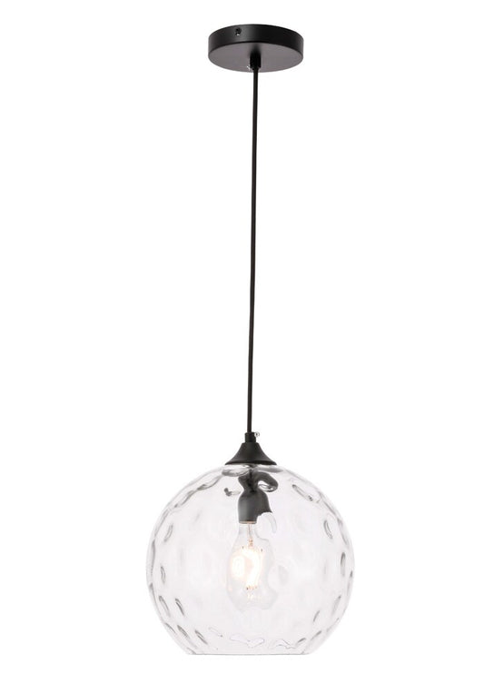 Elegant Furniture & Lighting - Cashel 1 light Black and Clear glass pendant - LD2282 veiw 1