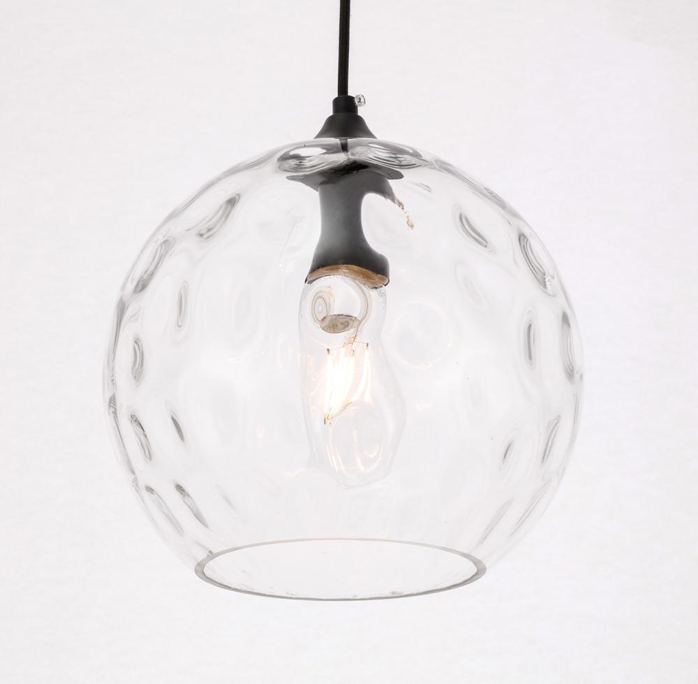 Elegant Furniture & Lighting - Cashel 1 light Black and Clear glass pendant - LD2282 veiw 3