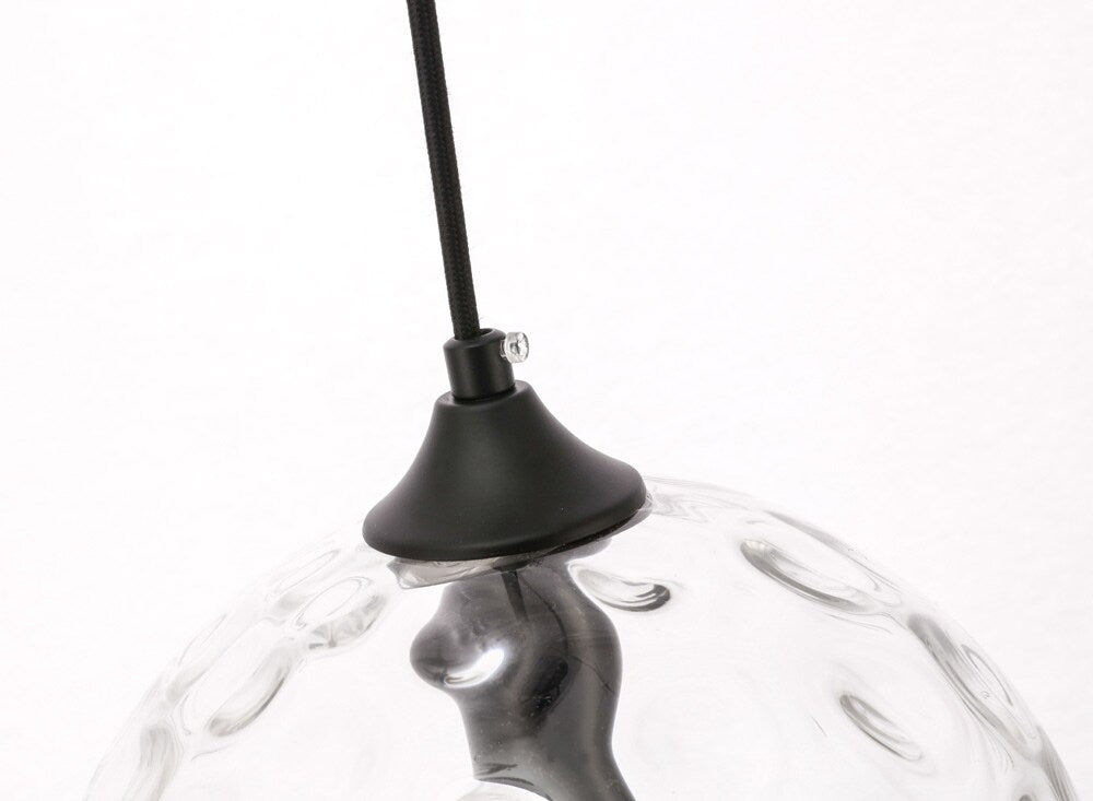 Elegant Furniture & Lighting - Cashel 1 light Black and Clear glass pendant - LD2282 veiw 5