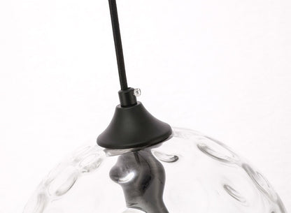 Elegant Furniture & Lighting - Cashel 1 light Black and Clear glass pendant - LD2282 veiw 5