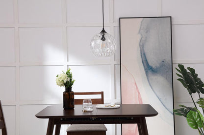 Elegant Furniture & Lighting - Cashel 1 light Black and Clear glass pendant - LD2282 veiw 6