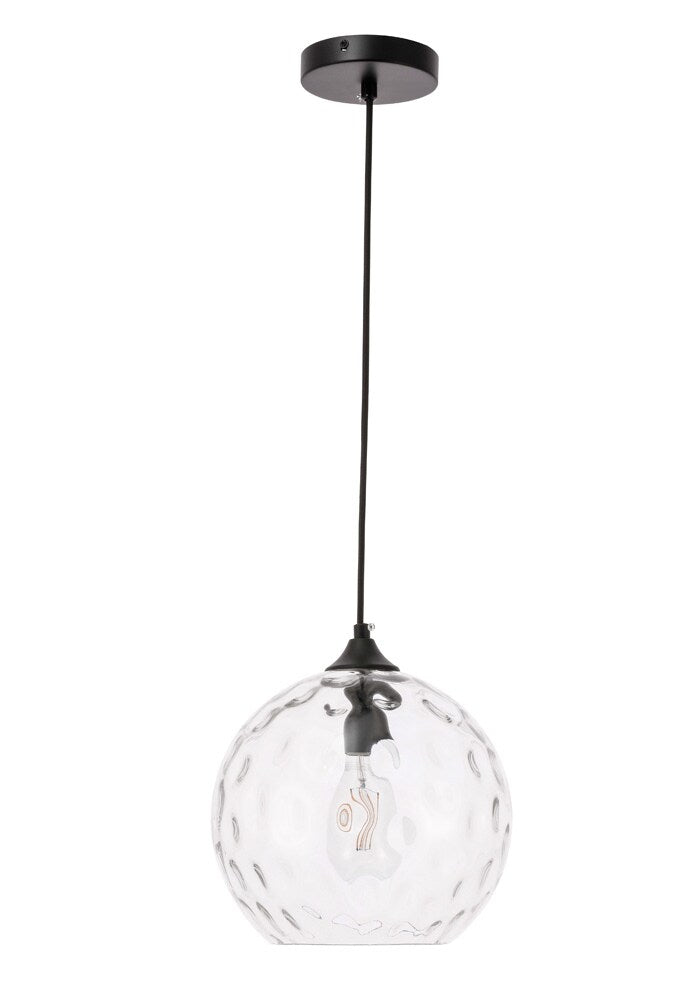 Elegant Furniture & Lighting - Cashel 1 light Black and Clear glass pendant - LD2282 veiw 7