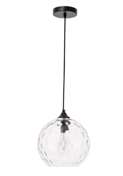 Elegant Furniture & Lighting - Cashel 1 light Black and Clear glass pendant - LD2282 veiw 7