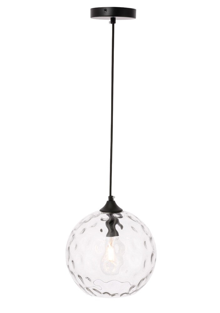 Elegant Furniture & Lighting - Cashel 1 light Black and Clear glass pendant - LD2282 veiw 8