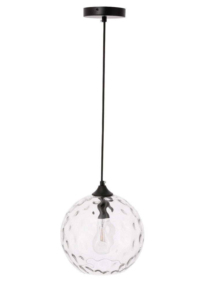 Elegant Furniture & Lighting - Cashel 1 light Black and Clear glass pendant - LD2282 veiw 9