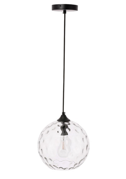 Elegant Furniture & Lighting - Cashel 1 light Black and Clear glass pendant - LD2282 veiw 9