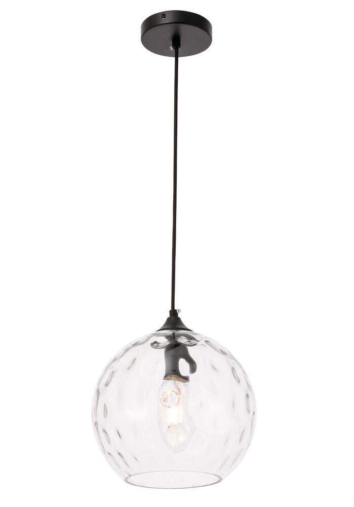 Elegant Furniture & Lighting - Cashel 1 light Black and Clear glass pendant - LD2282 veiw 10
