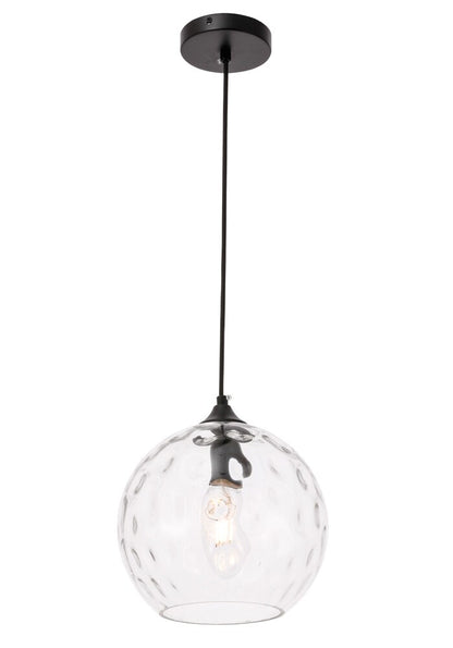 Elegant Furniture & Lighting - Cashel 1 light Black and Clear glass pendant - LD2282 veiw 10