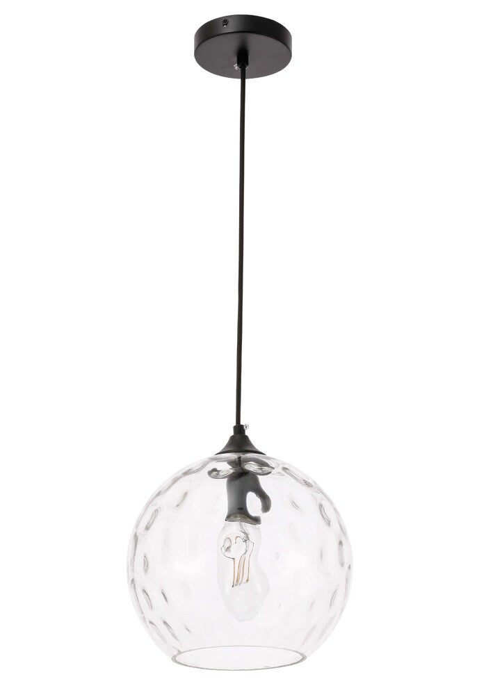 Elegant Furniture & Lighting - Cashel 1 light Black and Clear glass pendant - LD2282 veiw 11