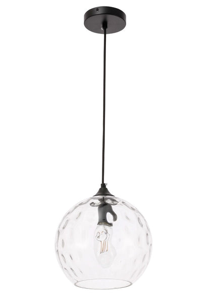 Elegant Furniture & Lighting - Cashel 1 light Black and Clear glass pendant - LD2282 veiw 11