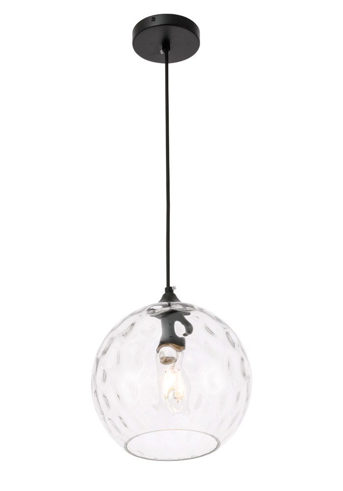 Elegant Furniture & Lighting - Cashel 1 light Black and Clear glass pendant - LD2282 veiw 12