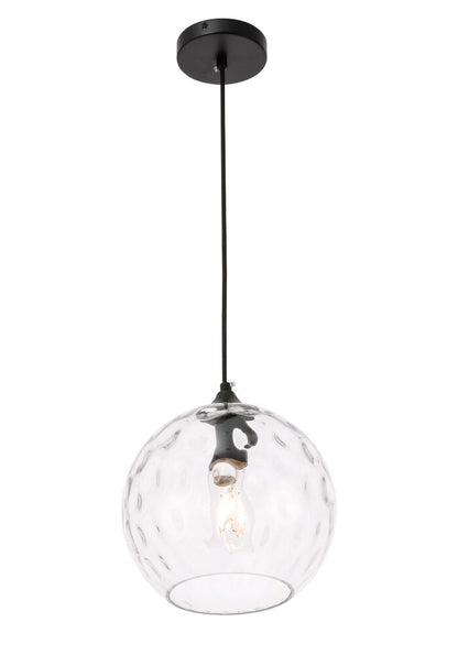 Elegant Furniture & Lighting - Cashel 1 light Black and Clear glass pendant - LD2282 veiw 12