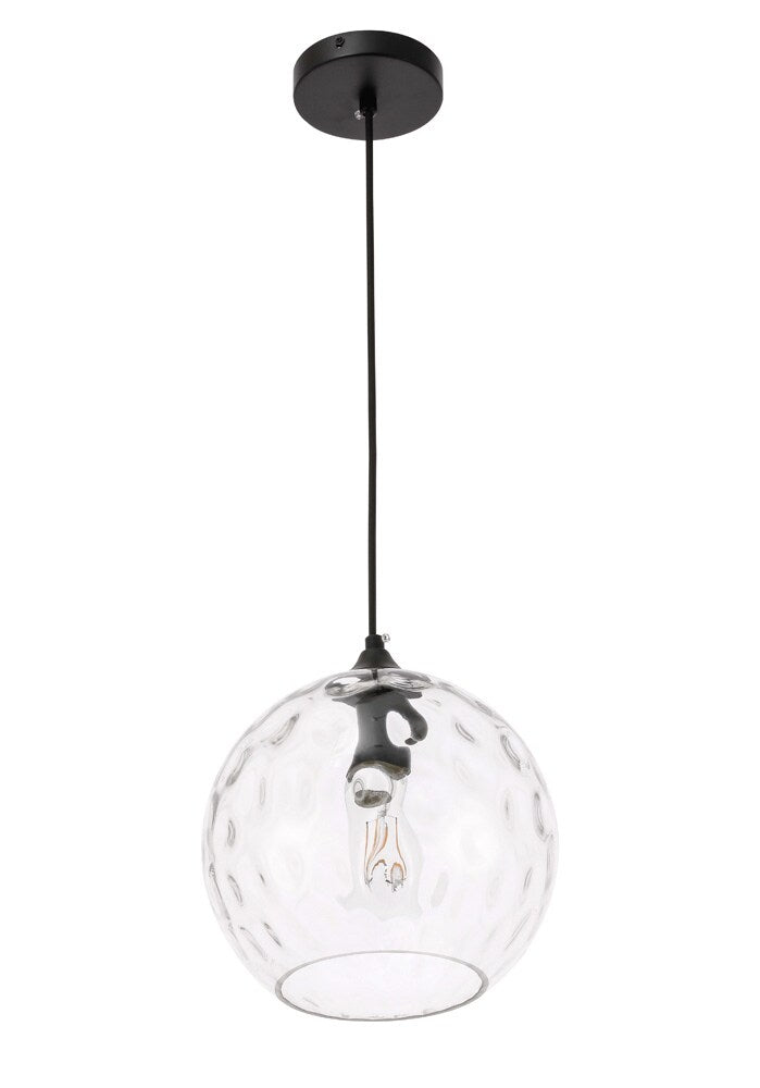 Elegant Furniture & Lighting - Cashel 1 light Black and Clear glass pendant - LD2282 veiw 13