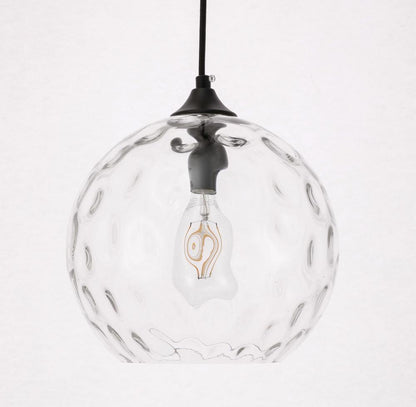 Elegant Furniture & Lighting - Cashel 1 light Black and Clear glass pendant - LD2282 veiw 14
