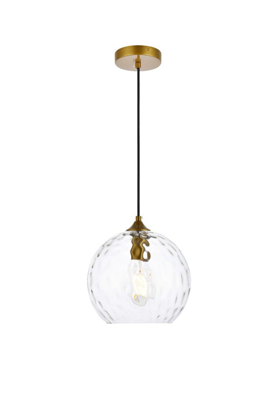 Elegant Furniture & Lighting - Cashel 10 inch light brass pendant - LD2282BR veiw 1