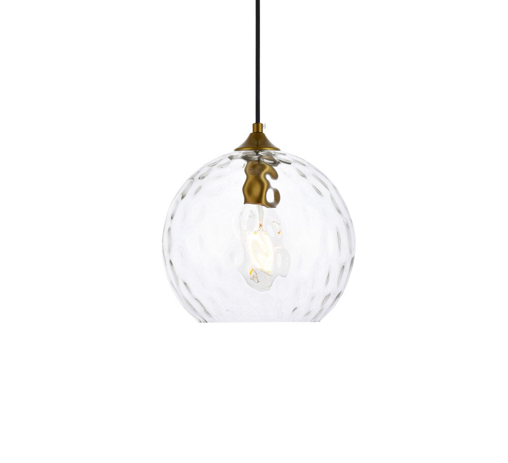 Elegant Furniture & Lighting - Cashel 10 inch light brass pendant - LD2282BR veiw 3
