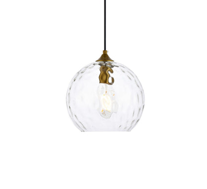 Elegant Furniture & Lighting - Cashel 10 inch light brass pendant - LD2282BR veiw 3