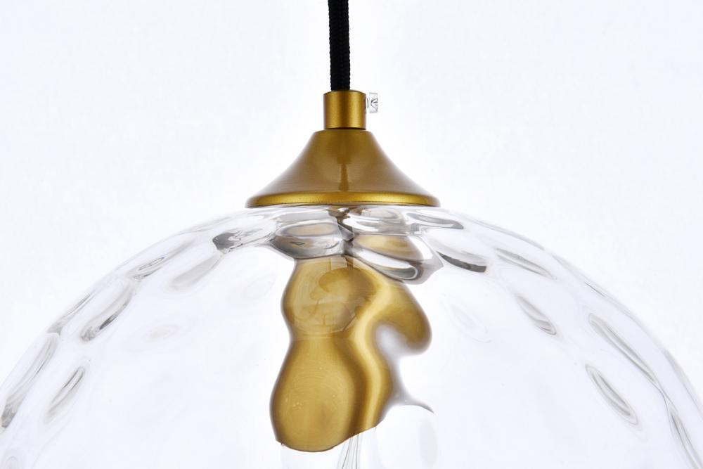 Elegant Furniture & Lighting - Cashel 10 inch light brass pendant - LD2282BR veiw 5