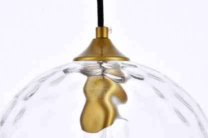 Elegant Furniture & Lighting - Cashel 10 inch light brass pendant - LD2282BR veiw 5