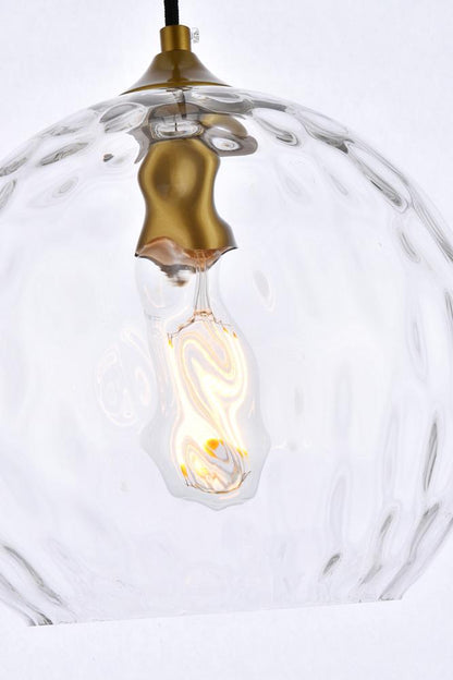 Elegant Furniture & Lighting - Cashel 10 inch light brass pendant - LD2282BR veiw 6