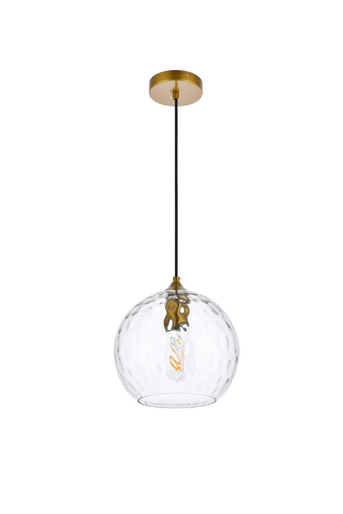 Elegant Furniture & Lighting - Cashel 10 inch light brass pendant - LD2282BR veiw 7