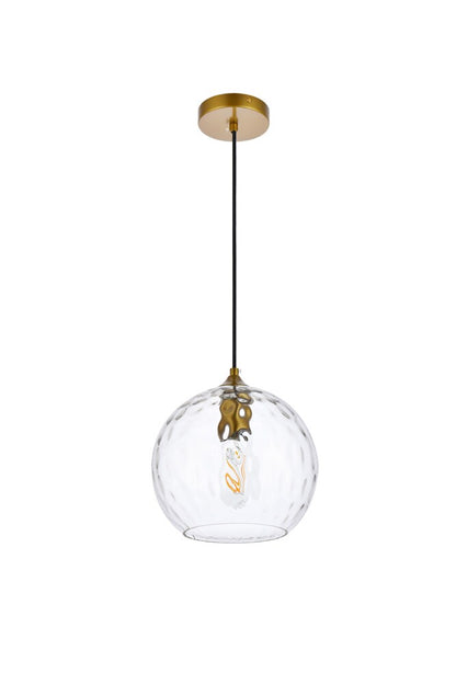 Elegant Furniture & Lighting - Cashel 10 inch light brass pendant - LD2282BR veiw 7