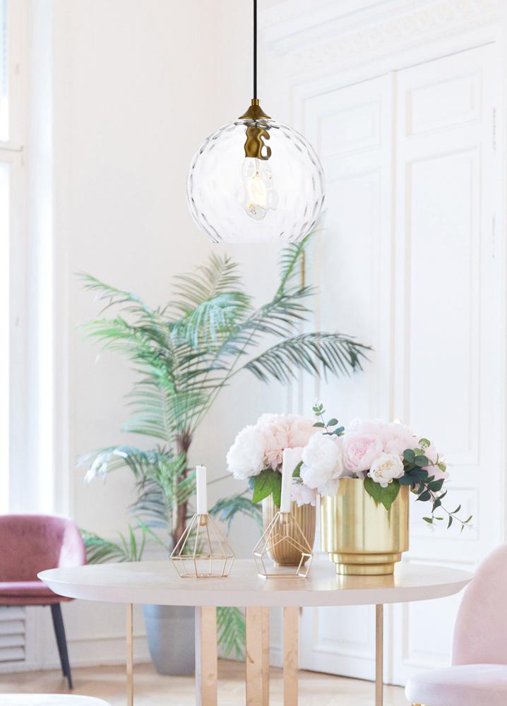 Elegant Furniture & Lighting - Cashel 10 inch light brass pendant - LD2282BR veiw 8