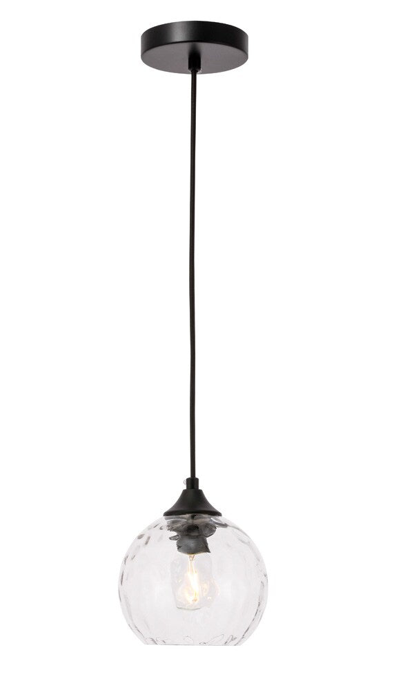 Elegant Furniture & Lighting - Cashel 1 light Black and Clear glass pendant - LD2280 veiw 1
