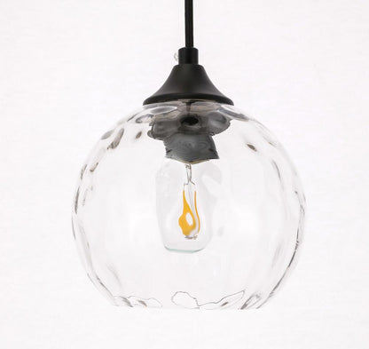 Elegant Furniture & Lighting - Cashel 1 light Black and Clear glass pendant - LD2280 veiw 3
