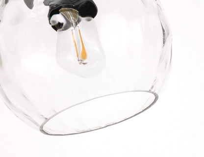 Elegant Furniture & Lighting - Cashel 1 light Black and Clear glass pendant - LD2280 veiw 4