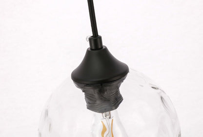 Elegant Furniture & Lighting - Cashel 1 light Black and Clear glass pendant - LD2280 veiw 5